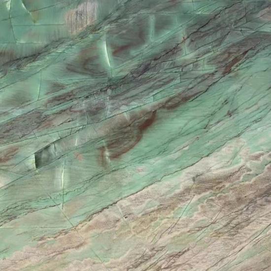 brazil green botanic bordeaux quartzite polished slab