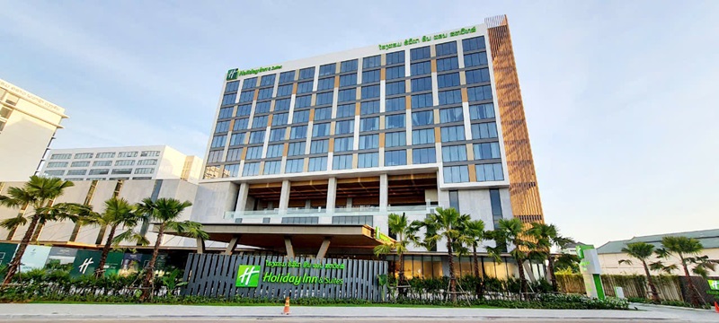 หินอ่อนไม้สีขาวตัดตามขนาดสำหรับลูกค้าโรงแรม Holiday INN ในประเทศลาว